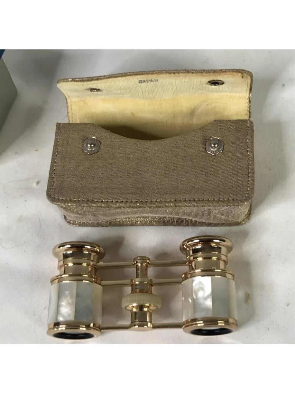 Vintage Gold Mother Of Pearl Opera Glasses 2.5x Binoculars Japan Mignon 1950s